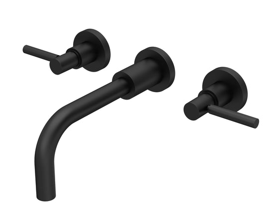 Tec Lever Wall Mounted Basin Mixer Matt Black
