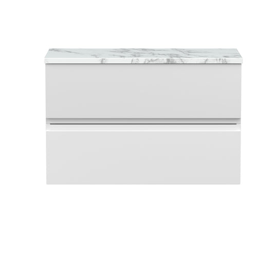 Hudson Reed Urban 800mm Wall Hung 2-Drawer Unit With Laminate Worktop