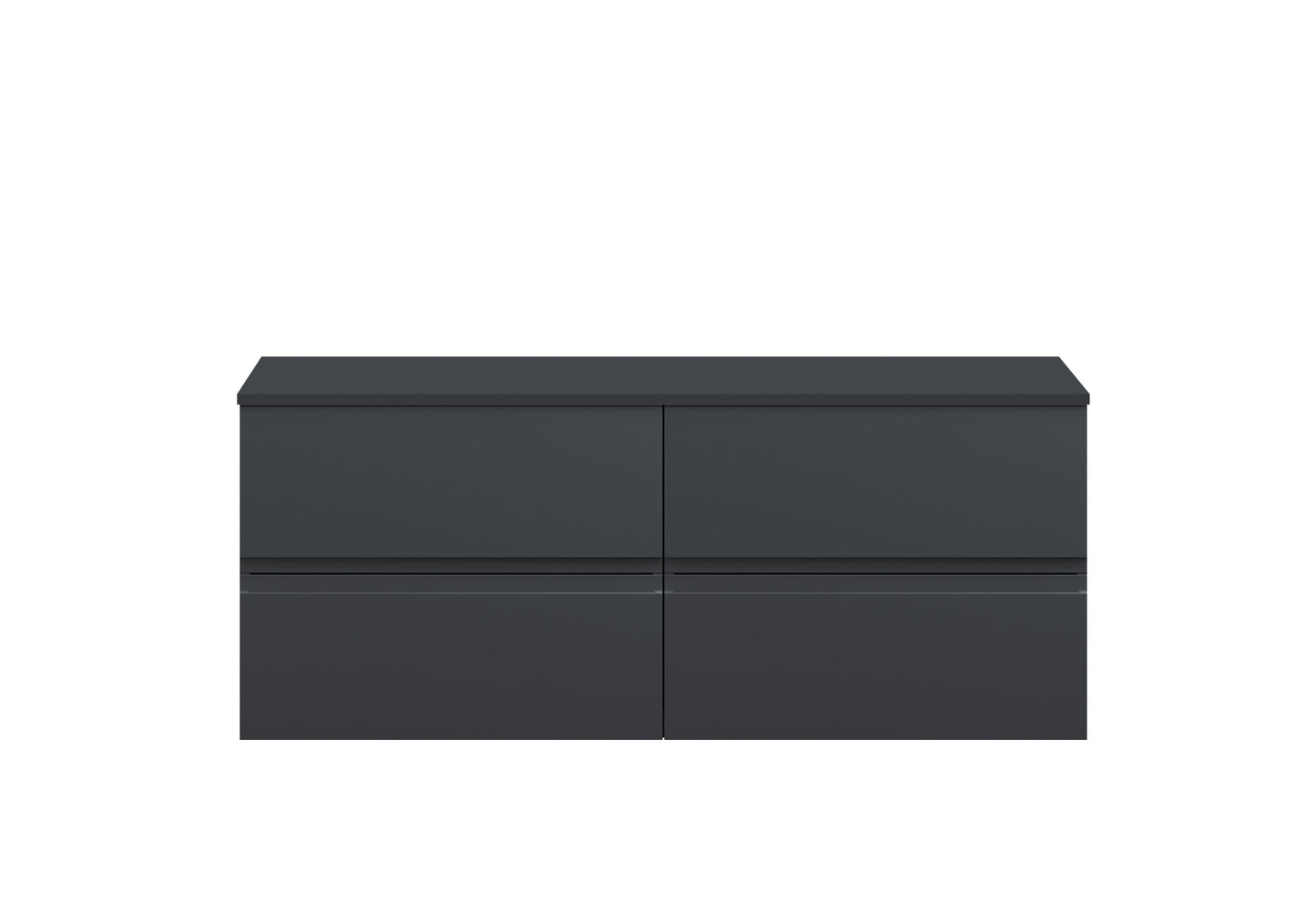 Hudson Reed Urban 1205mm Soft Black Wall Hung 4 Drawer Vanity Unit With Worktop