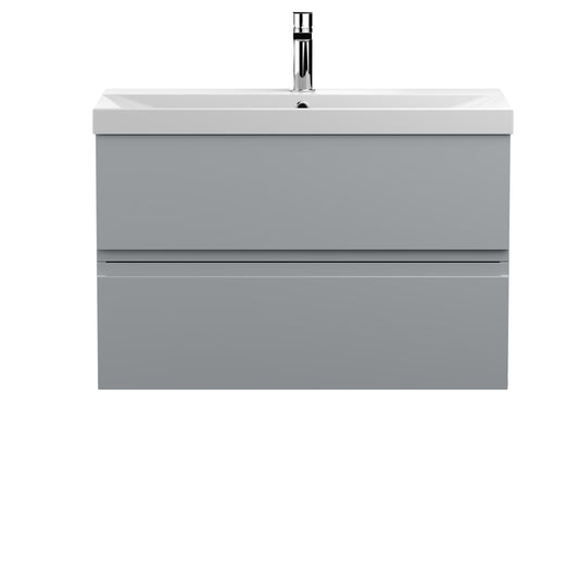 Hudson Reed Urban 800mm Satin Grey Wall Hung 2 Drawer Vanity Unit with Basin