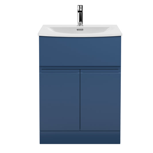 Hudson Reed Urban 600mm Satin Blue Vanity Unit With Basin