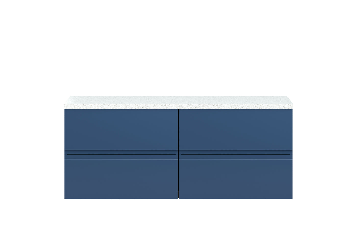 Hudson Reed Urban 1200mm Satin Blue Wall Hung 4-Drawer Unit With Laminate Worktop