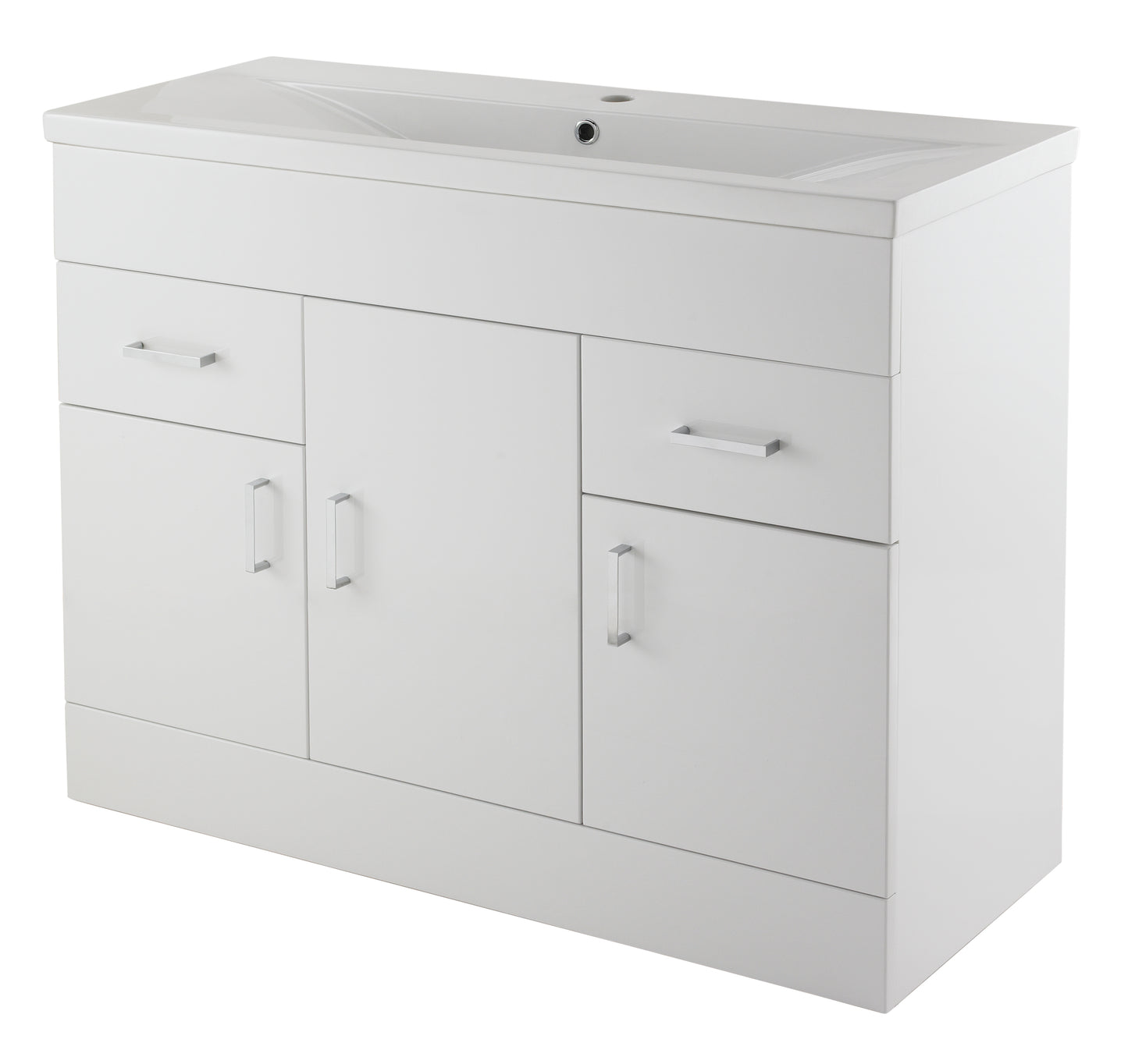 Nuie Eden 1005mm Floor Standing 3 Door 2 Drawer Vanity Unit With Basin