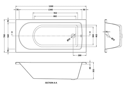 Round Single Ended 6 Jet Whirlpool Bath by Nuie