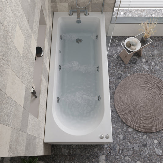 Round Single Ended 6 Jet Whirlpool Bath by Nuie