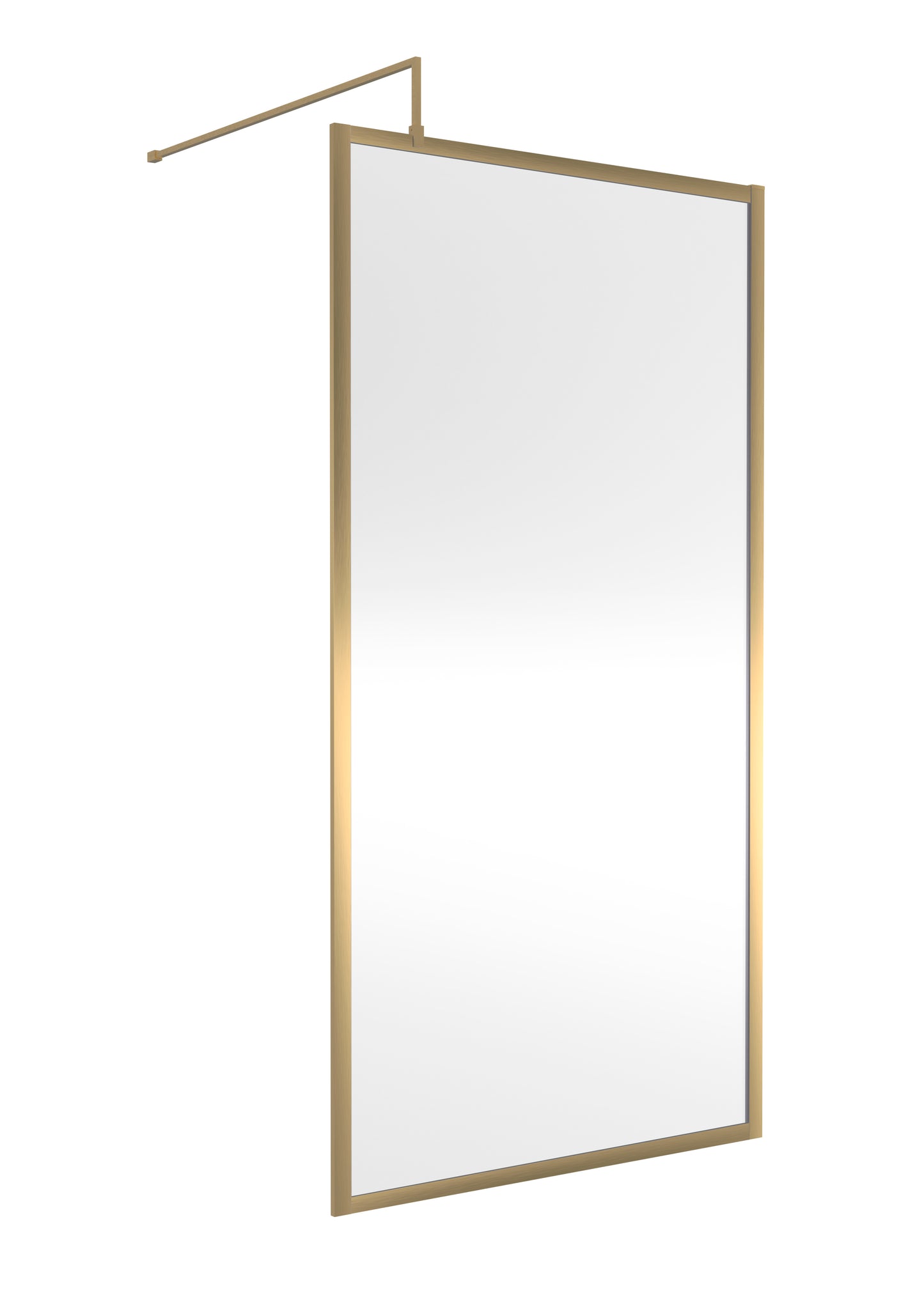 Full Outer Frame Brushed Brass Wetroom Screens & Kit by Nuie