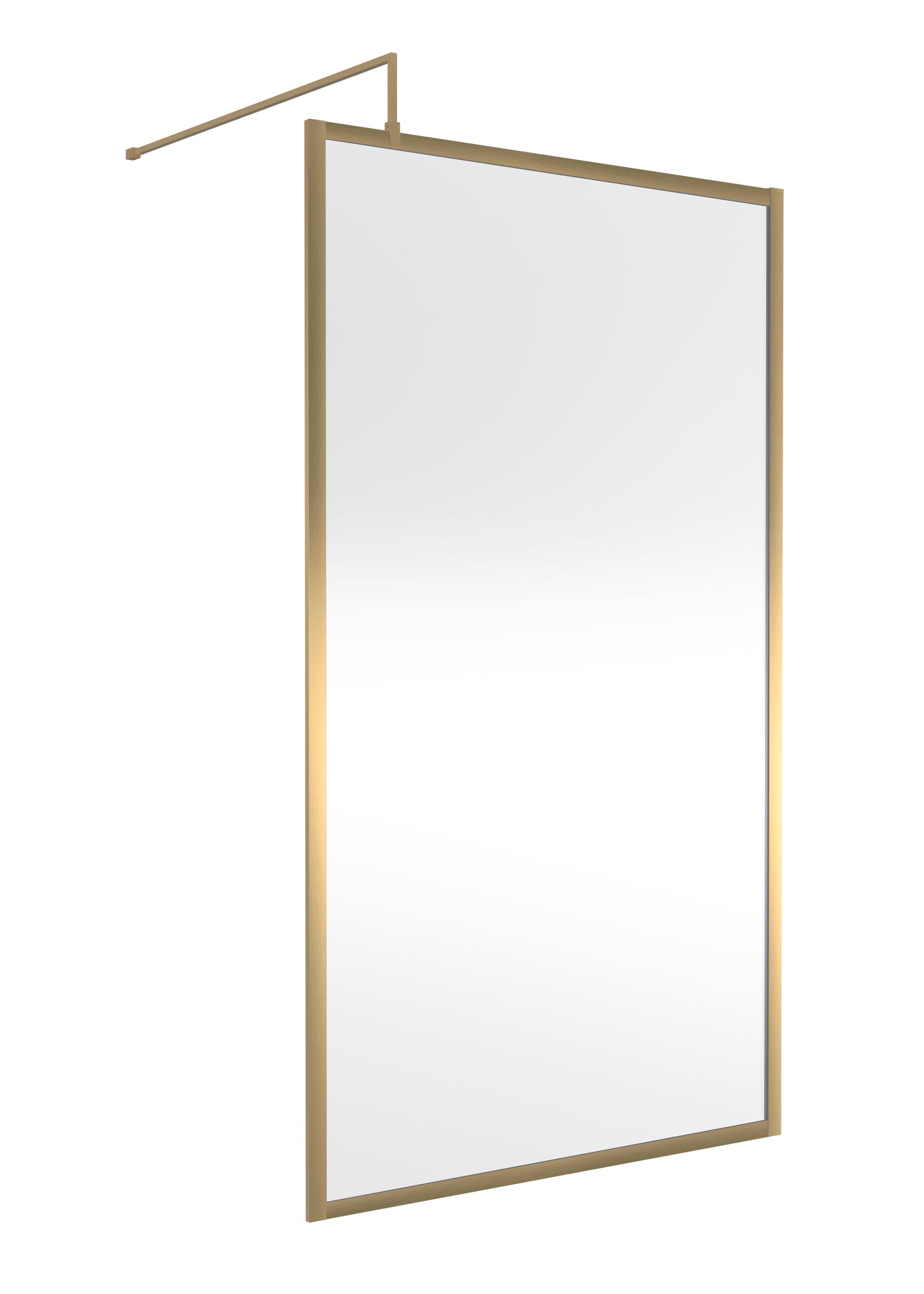 Full Outer Frame Brushed Brass Wetroom Screens & Kit by Nuie