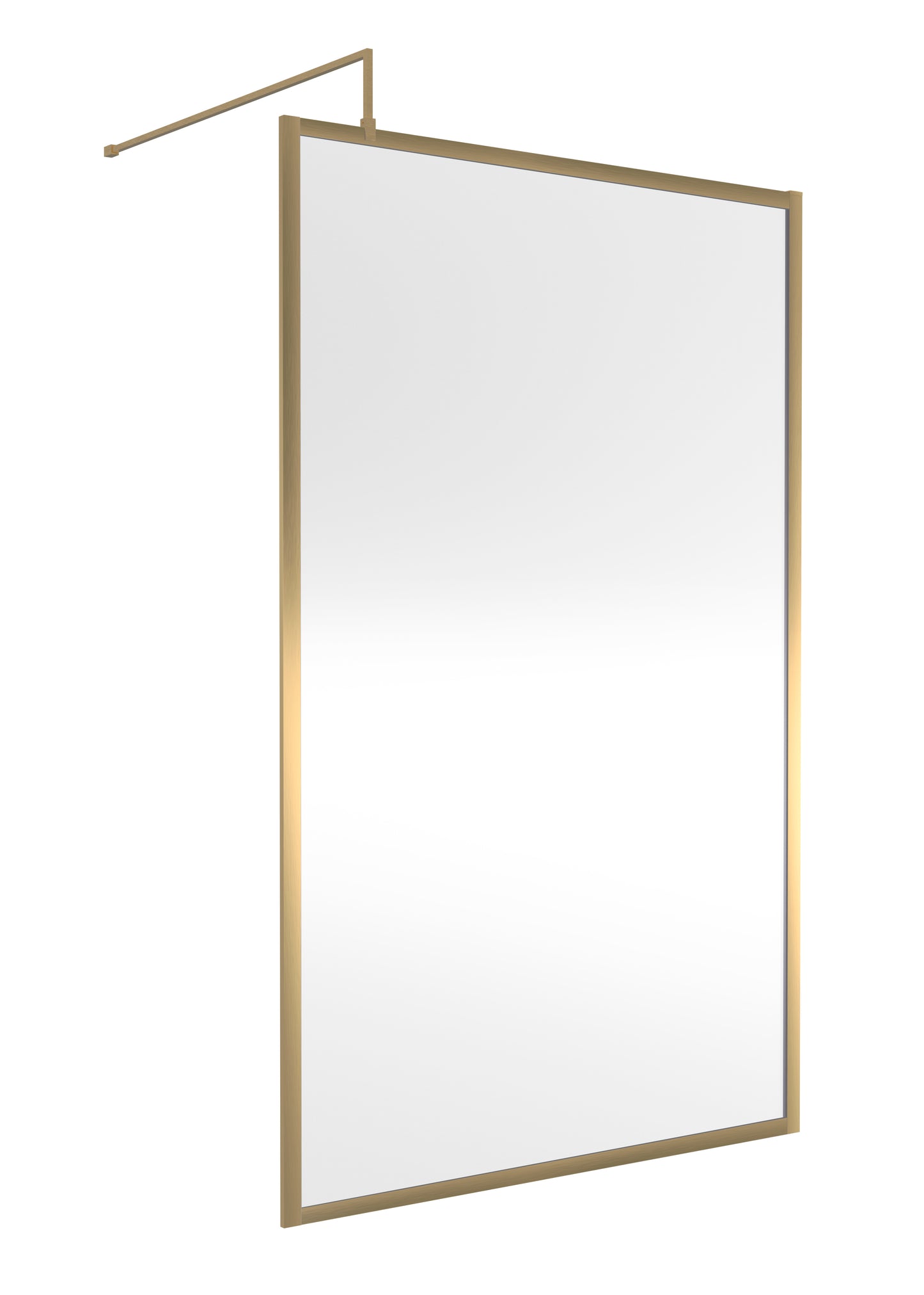 Full Outer Frame Brushed Brass Wetroom Screens & Kit by Nuie