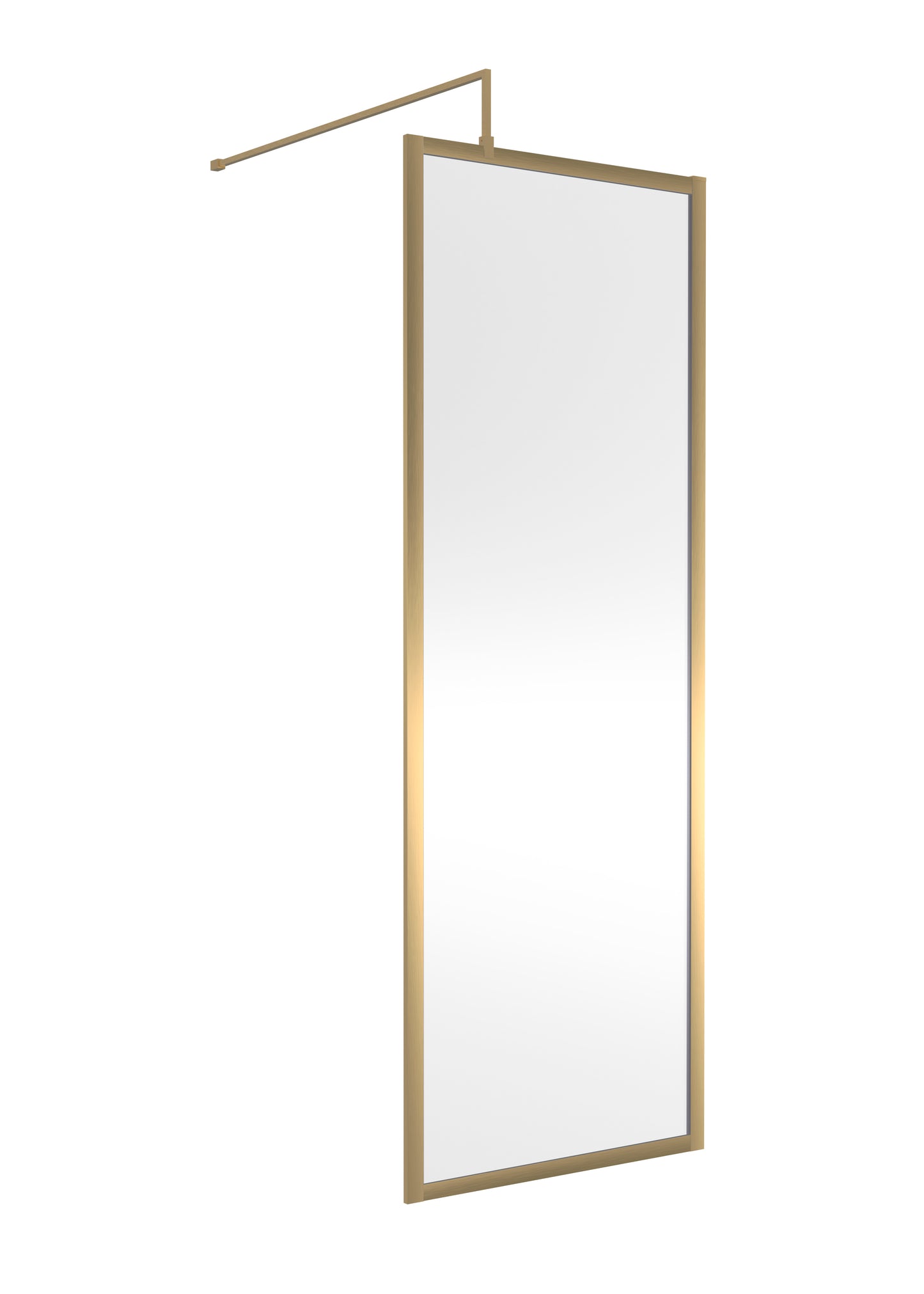 Full Outer Frame Brushed Brass Wetroom Screens & Kit by Nuie