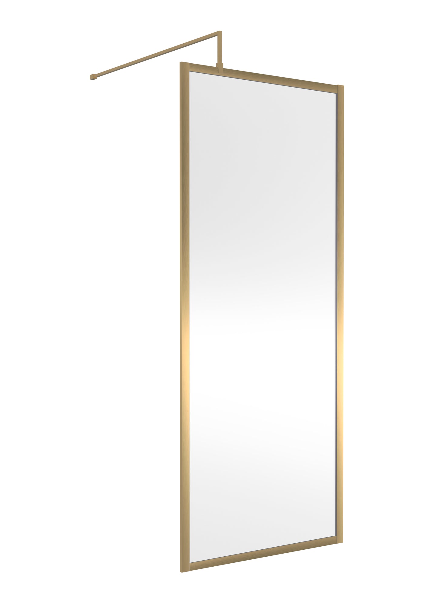 Full Outer Frame Brushed Brass Wetroom Screens & Kit by Nuie