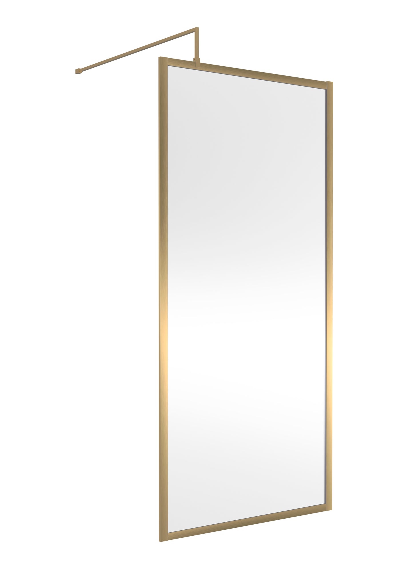 Full Outer Frame Brushed Brass Wetroom Screens & Kit by Nuie