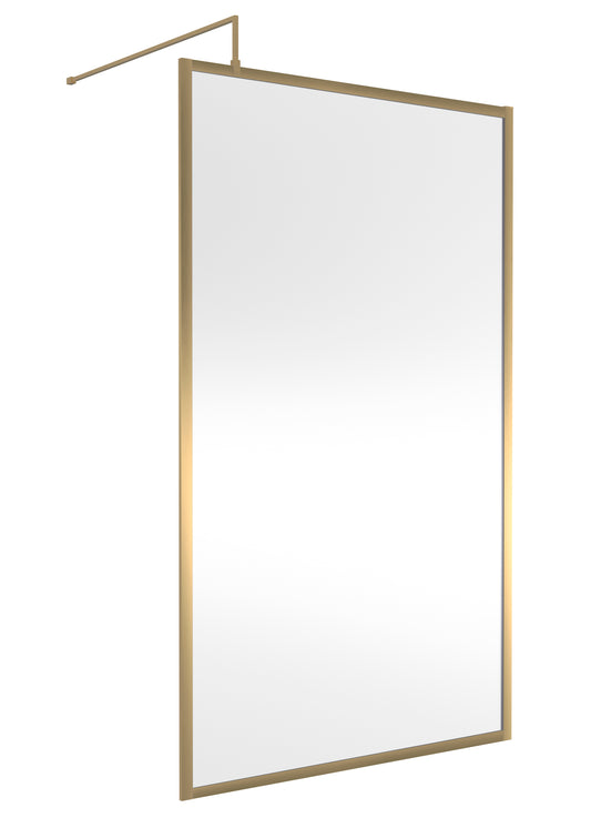 Full Outer Frame Wetroom Screens Full Outer Frame Wetroom 8mm Toughened Safety Glass Screen & Support Bar 1950mm x 1200mm x 8mm