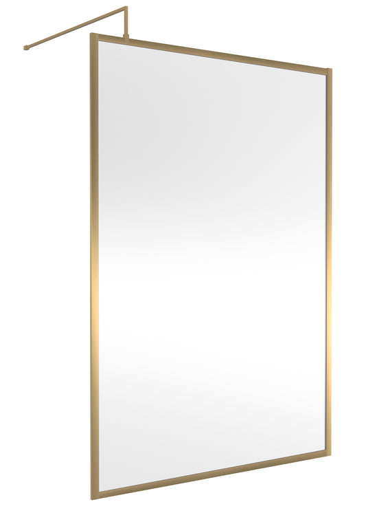 Full Outer Frame Wetroom Screens Full Outer Frame Wetroom 8mm Toughened Safety Glass Screen & Support Bar 1950mm x 1400mm x 8mm