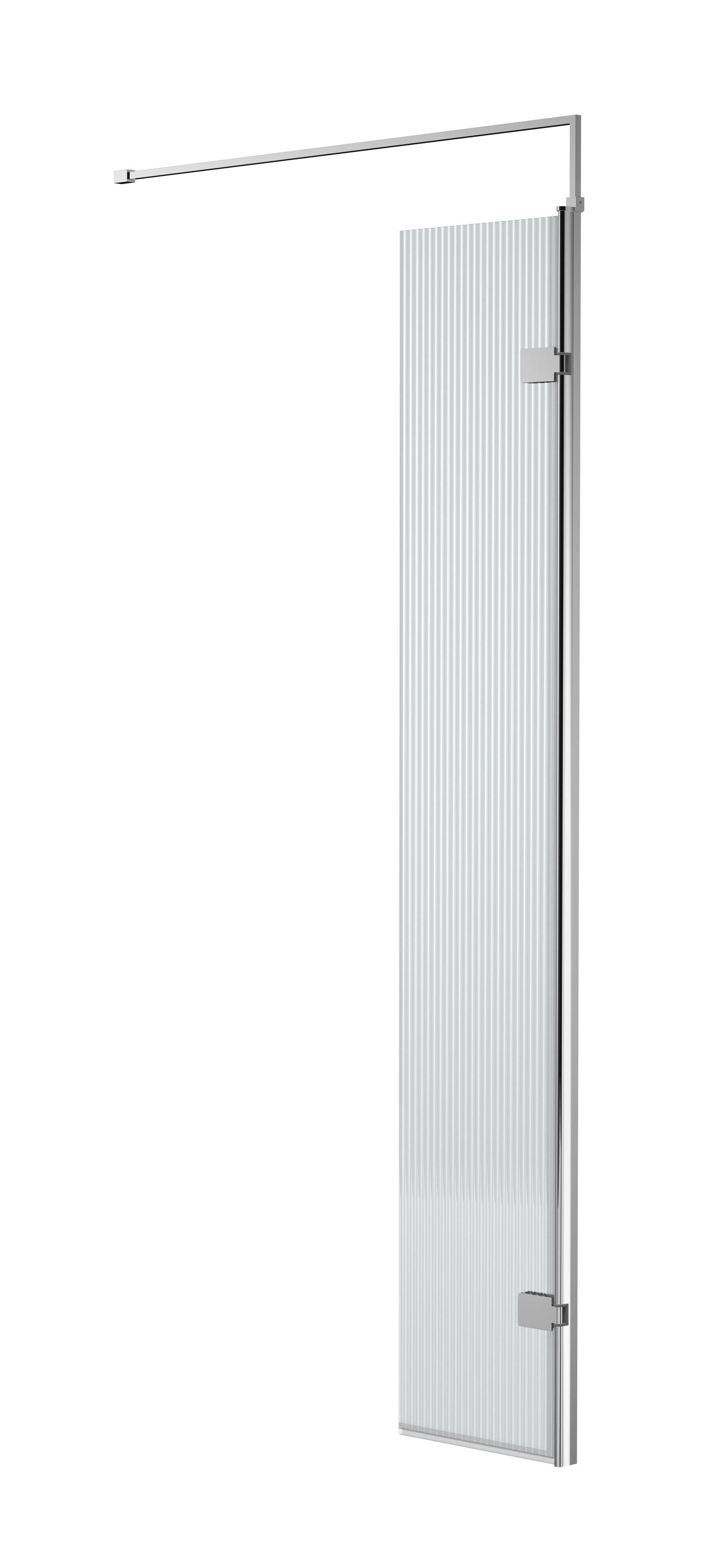 Fluted Wetroom Screens 300mmx1850mm Fluted Hinged Screen Including Support Bar