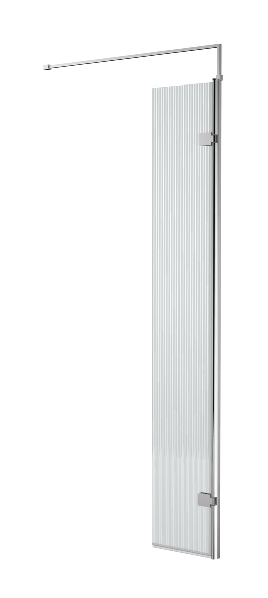 Fluted Wetroom Screens 300mmx1850mm Fluted Hinged Screen Including Support Bar