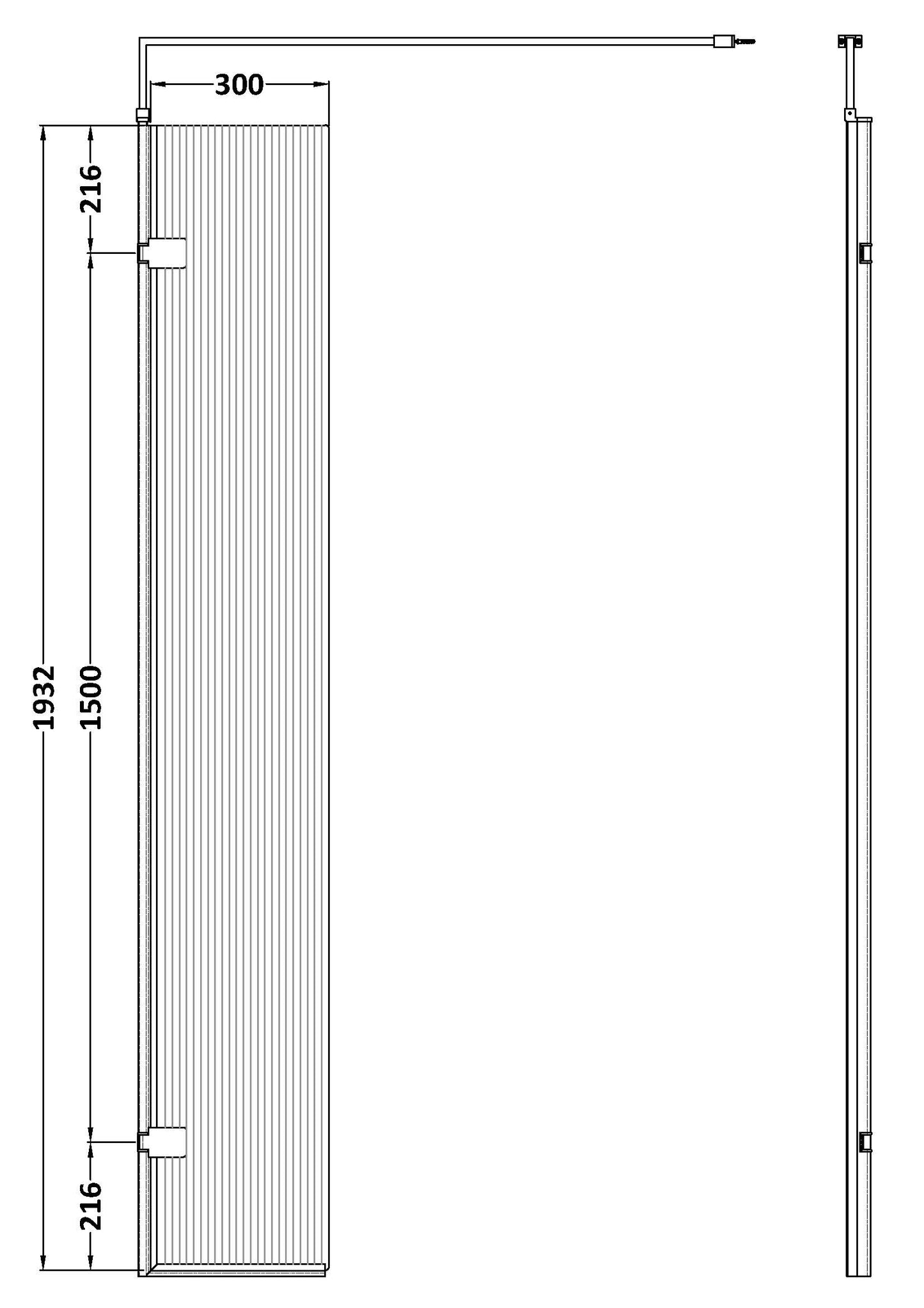 Synergy Vodas 300 Swing Wetroom Screen - Chrome