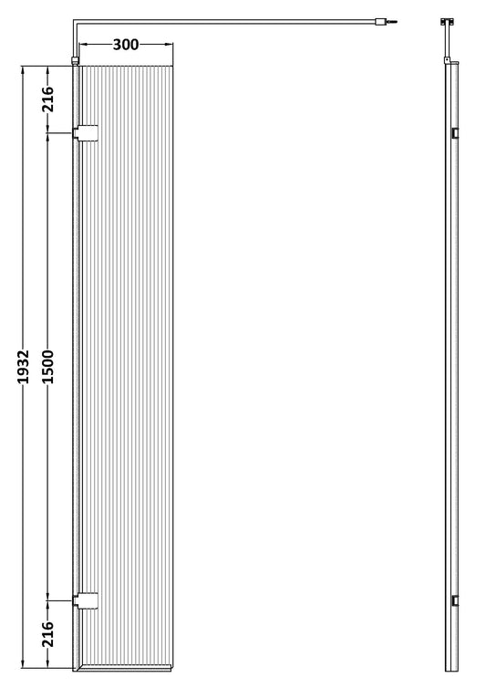 Synergy Vodas 300 Swing Wetroom Screen - Chrome