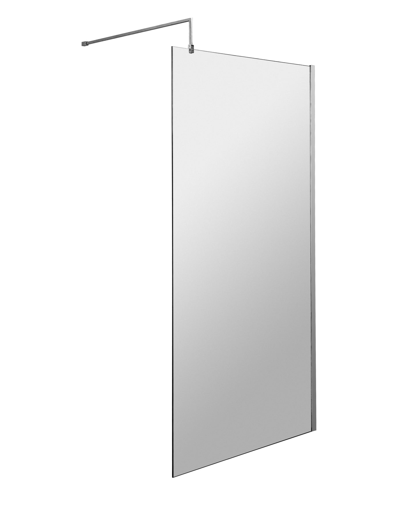 Frameless Chrome Wetroom Shower Screen & Support Bar by Nuie