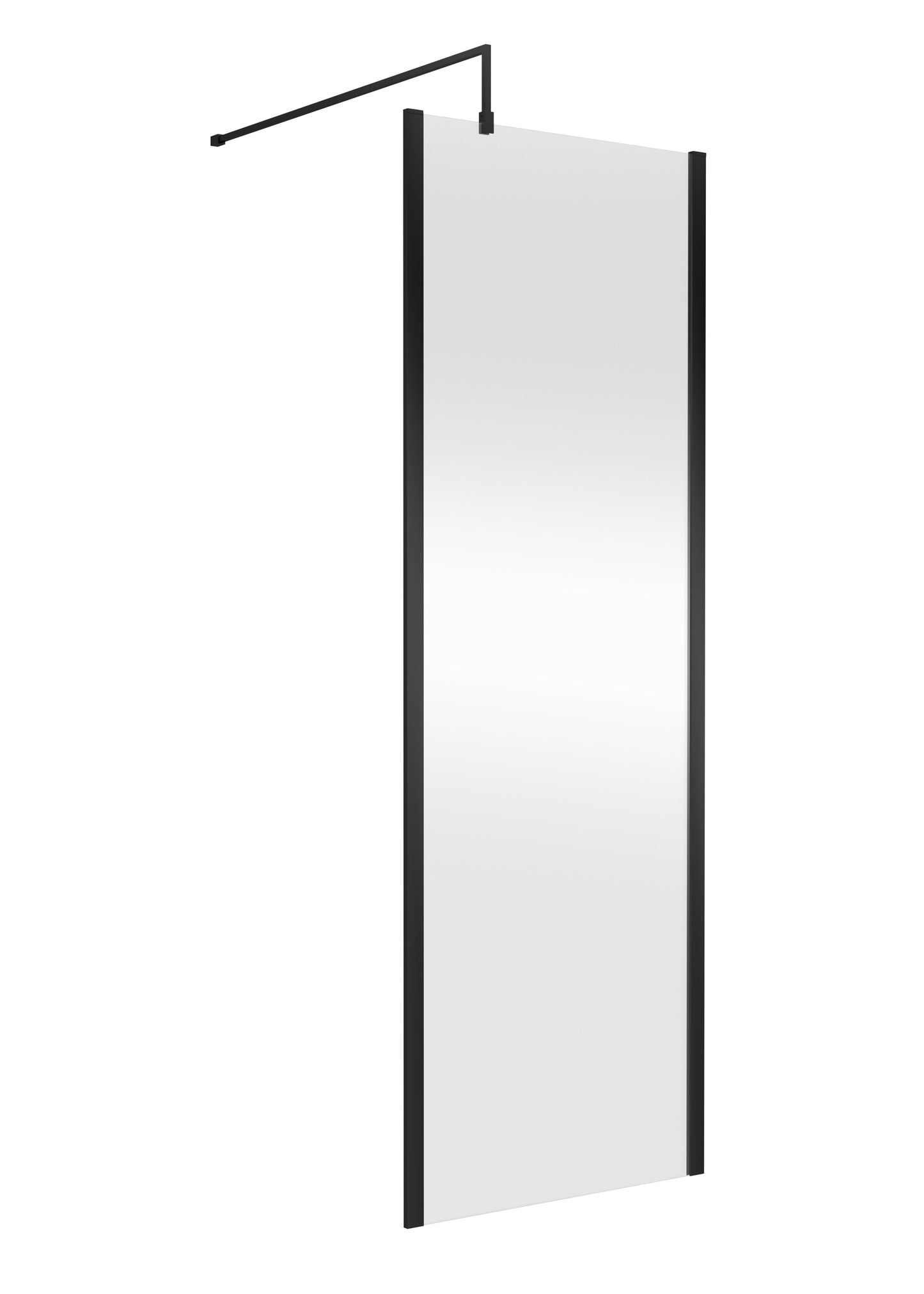 Outer Frame Matt Black Wetroom Shower Screen & Support Bar by Nuie