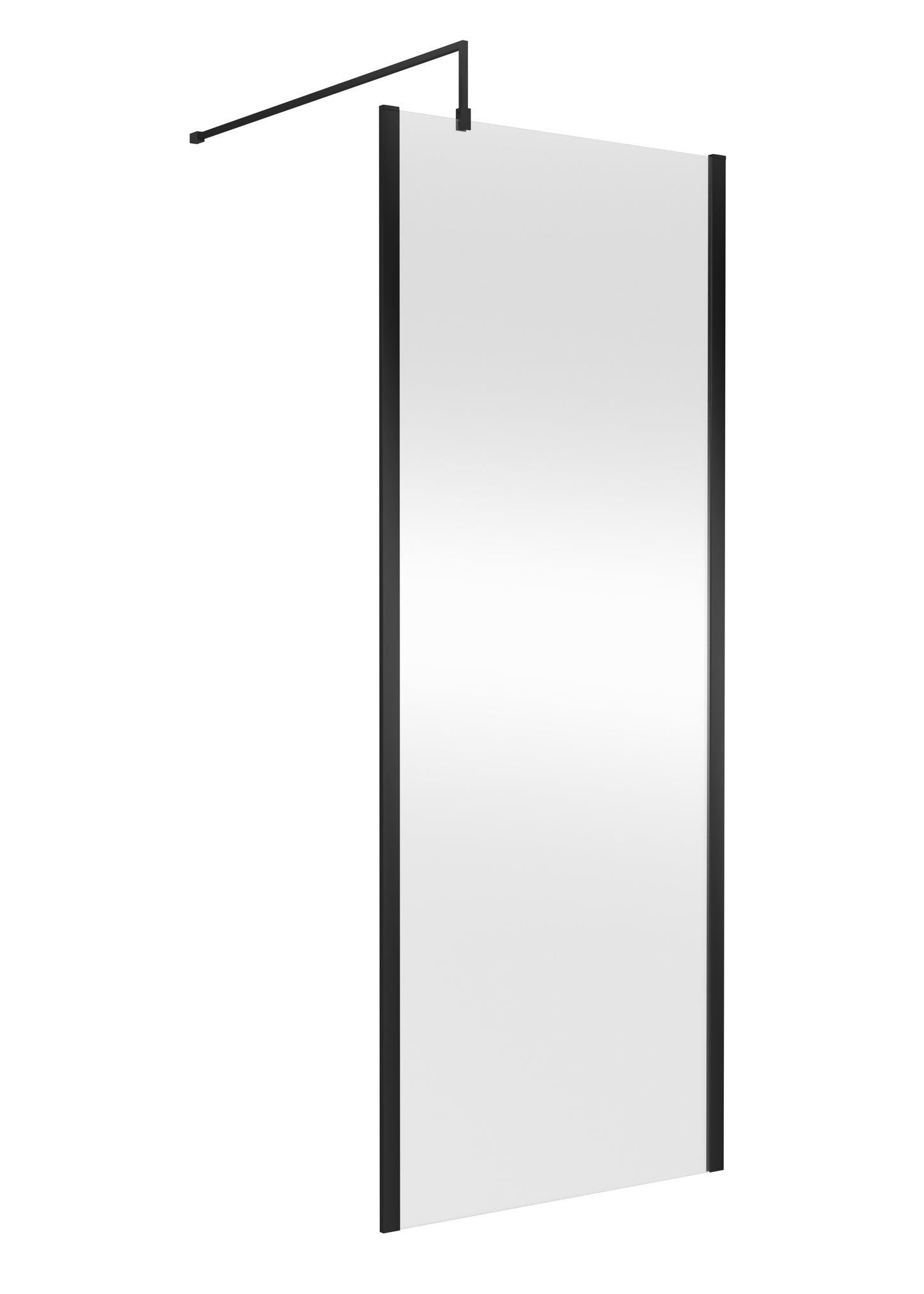 Outer Frame Matt Black Wetroom Shower Screen & Support Bar by Nuie