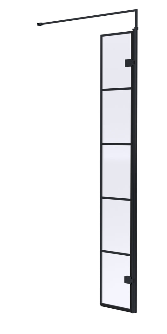 Synergy Vodas 300mm Wetroom Swing Screen - Matt Black