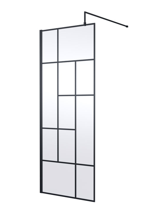 Abstract 800mm  Frame Wetroom Screen 8mm Glass