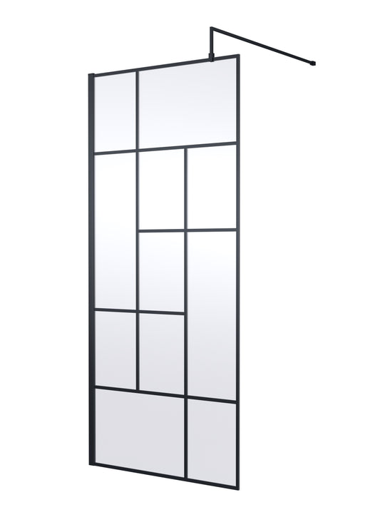 Abstract 900mm  Frame Wetroom Screen 8mm Glass