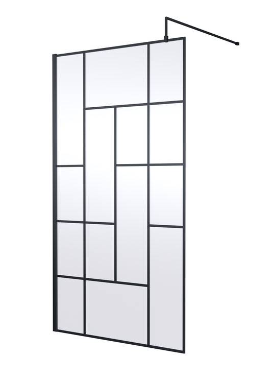 Abstract 1100mm  Frame Wetroom Screen 8mm Glass