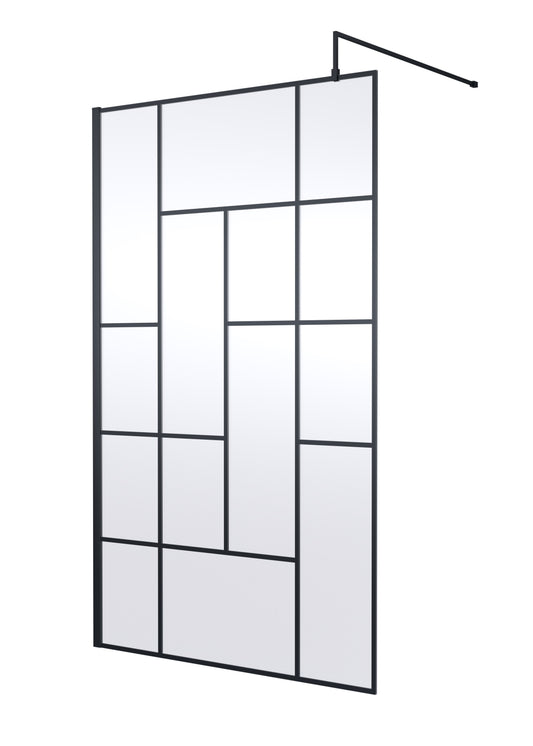 Abstract 1200mm  Frame Wetroom Screen 8mm Glass