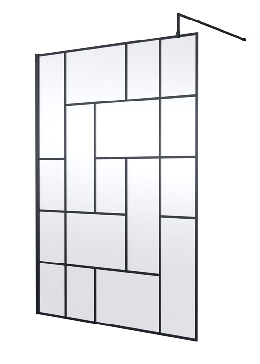 Abstract 1400mm  Frame Wetroom Screen 8mm Glass
