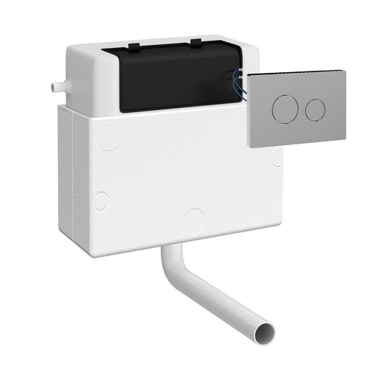 Nuie Contemporary Concealed Cistern With Chrome Flush Plate