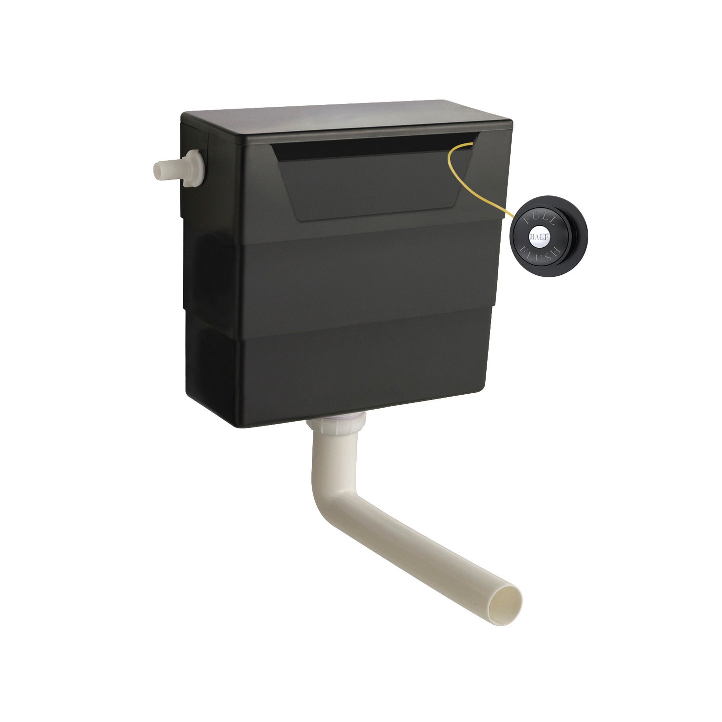 Universal Access Cistern & Matt Black Traditional Flush Plate