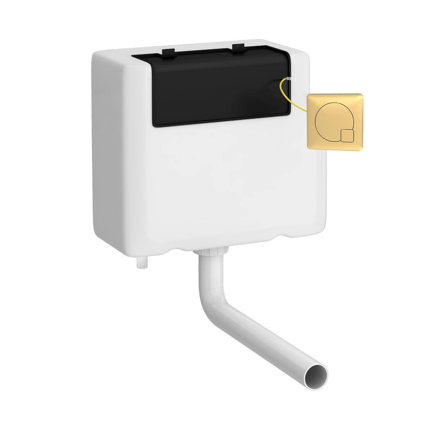 Universal Access Cistern & Brushed Brass Flush Plate