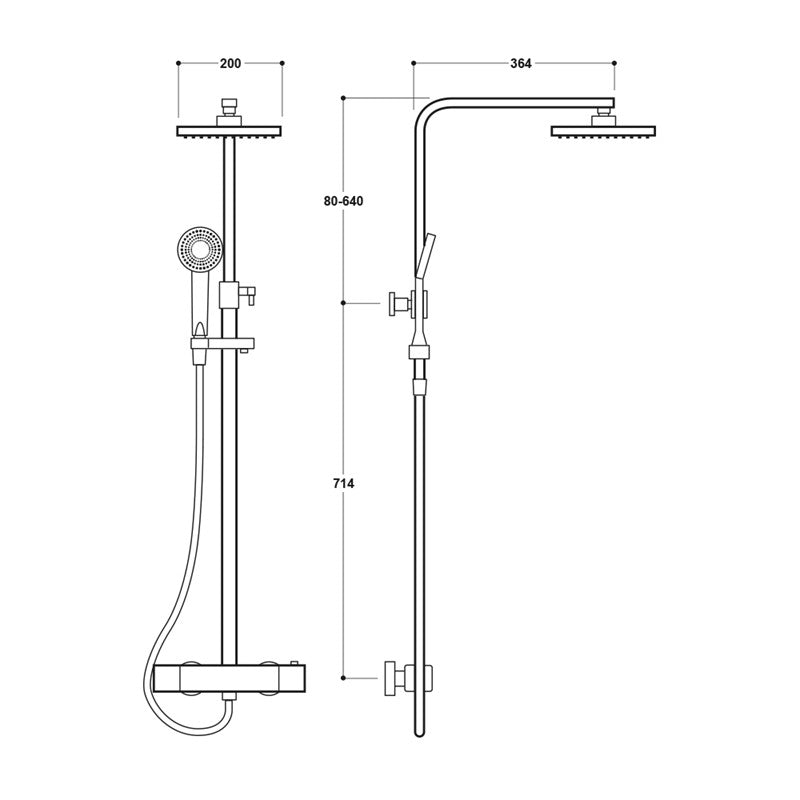 Round Cool Touch Riser Shower (SY-VM107-N)