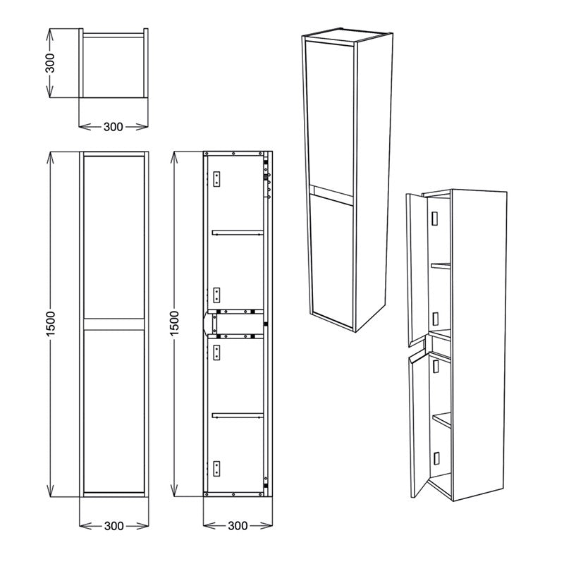 Craft 400Mm Oak Tall Unit (SY-CRA05-CL)