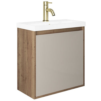 Craft 500Mm Oak Indigo Blue Wall Hung Cloakroom Unit (SY-CRA03-CL & SY-CRA500BSN)
