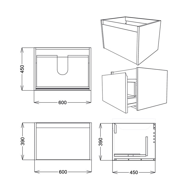 Henbury 400Mm Floor Vanity Unit (SY-HEN11-CW & SY-HEN21)