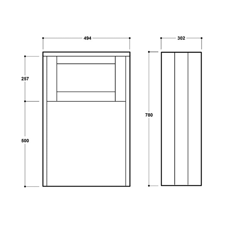 Henbury 500Mm Back To Wall Unit (SY-HEN15-CW & SY-HEN09 & SY-HEN10)
