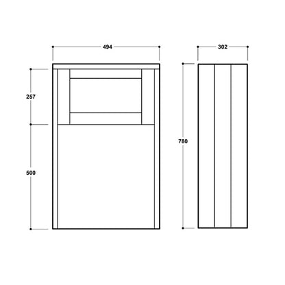 Henbury 500Mm Back To Wall Unit (SY-HEN15-CW & SY-HEN09 & SY-HEN10)